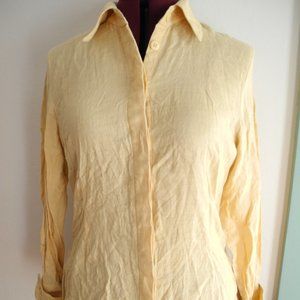 Giorgio Sant'Angelo Ecru Linen Designer 70s Shirt